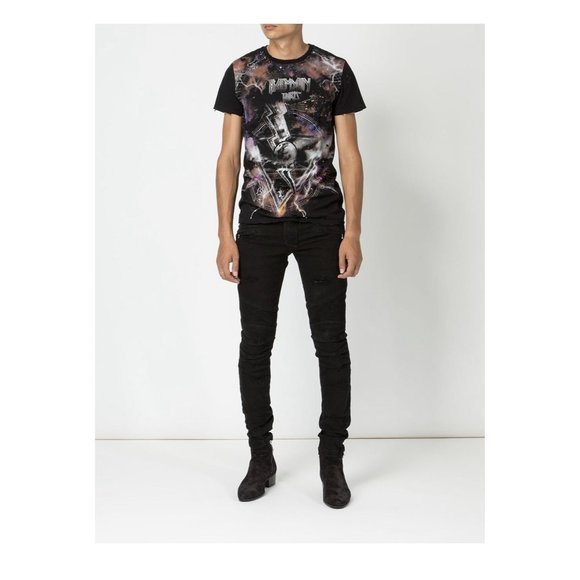 Balmain Distressed Biker Jeans - Picture 2 of 8